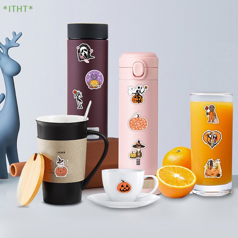 Bộ 50 Miếng Dán Trang Trí Sổ Tay / Ván Trượt / Sổ Tay Họa Tiết Halloween Độc Đáo Mới