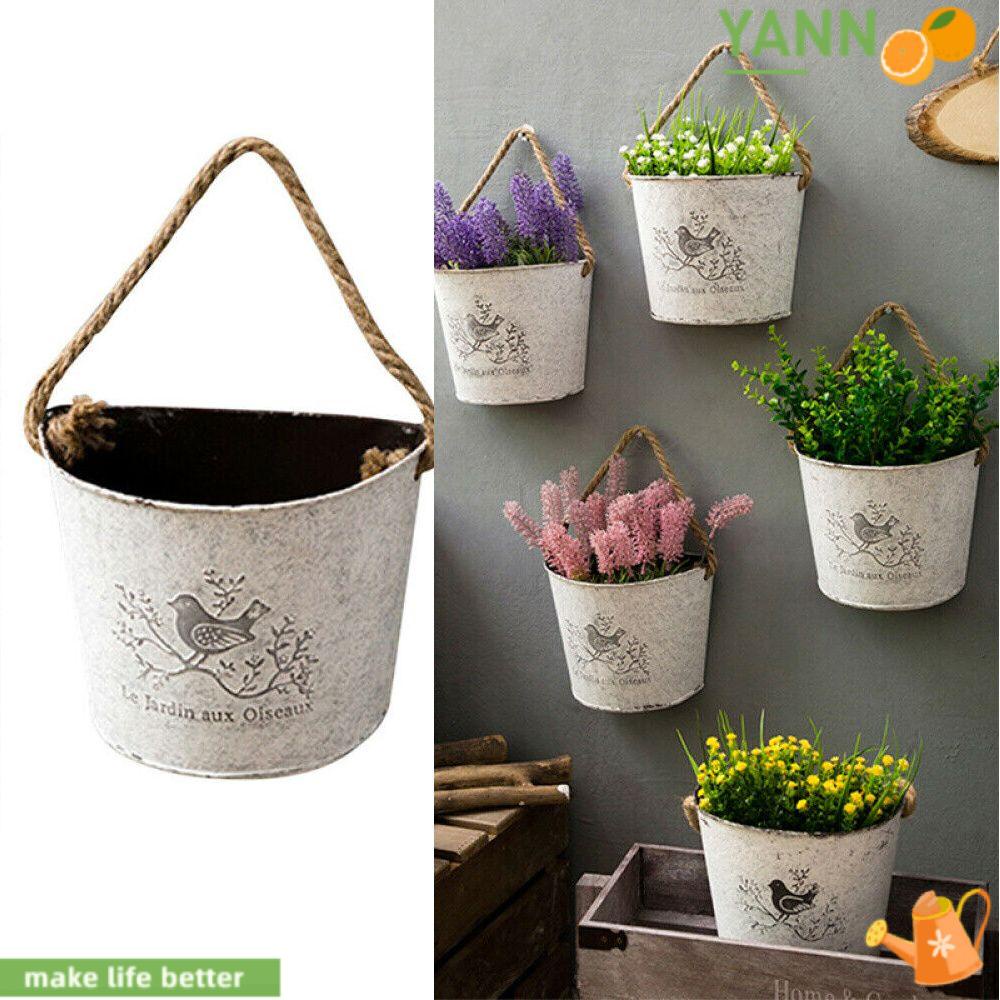 YANN1 Chậu Hoa Treo Tường Trang Trí Ban Công Bằng Sắt