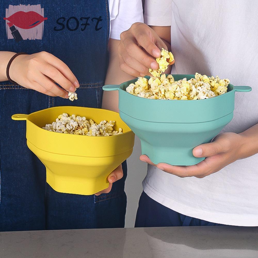 SOFTNESS Dụng Cụ Làm Bắp Rang Bằng Silicone Chất Lượng Cao Có Nắp Chất Lượng Cao Dùng Cho Lò Vi Sóng
