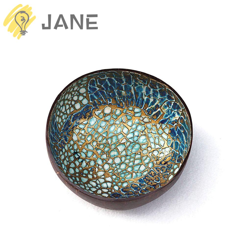 JANE Bộ 2 Tô Đựng Kẹo Hình Tròn Bằng Vỏ Dừa Tự Nhiên 5.5 Inch