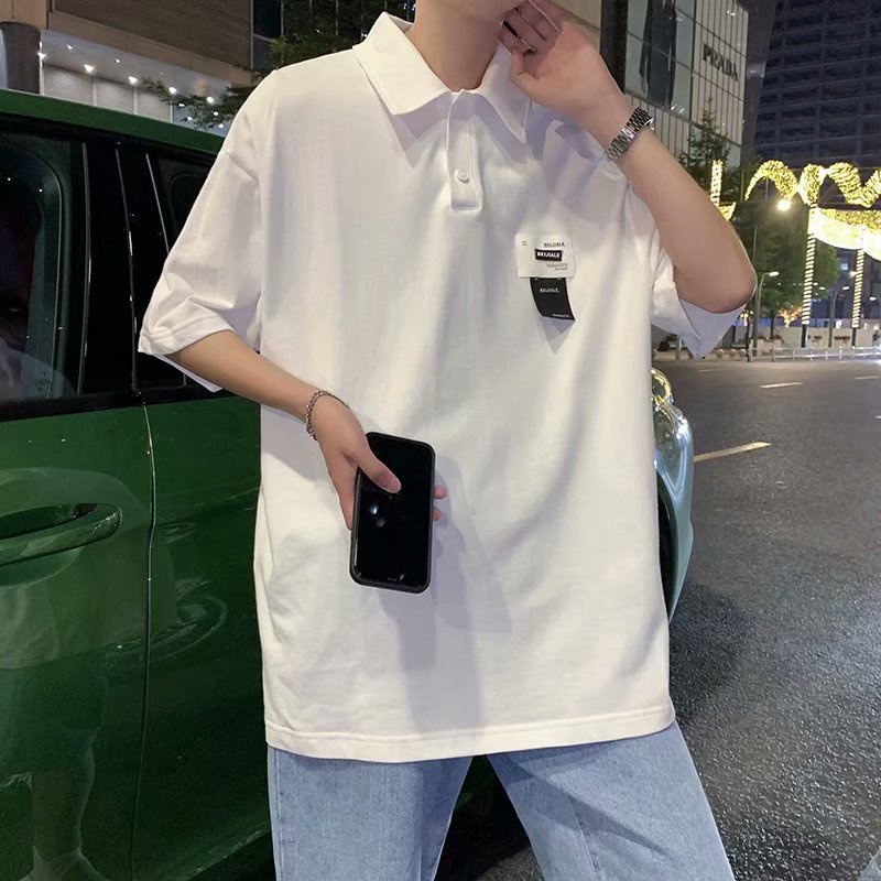 Áo Thun POLO Tay Ngắn Dáng Rộng Phong Cách Đường Phố Mỹ Thời Trang Mùa Hè Cho Nam