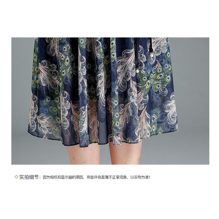 Đầm Họa Tiết Dân Tộc Thời Trang Cho Phụ Nữ Trung Niên