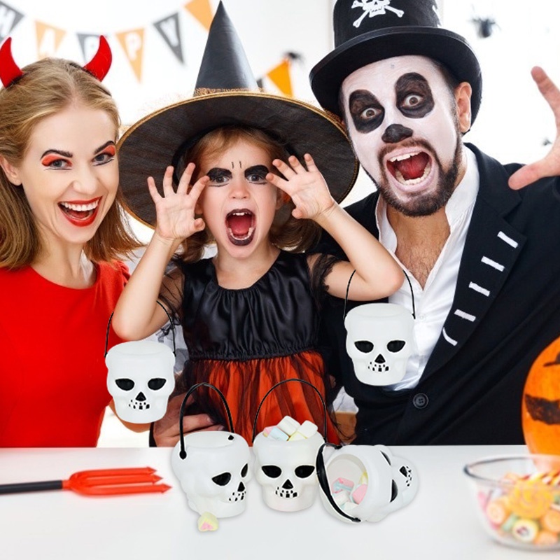 Xô Đựng Kẹo / Bánh Quy Mini Bằng Nhựa Hình Phù Thủy Có Tay Cầm / Lễ Hội Halloween