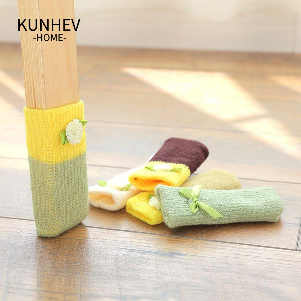 KUNHEV Set 8 Vỏ Bọc Chân Ghế Đan Len Bảo Vệ Nội Thất