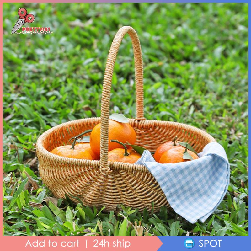 Giỏ Đan Đựng Rau Củ Quả Đa Năng Tiện Dụng Mang Theo Du Lịch Dã Ngoại