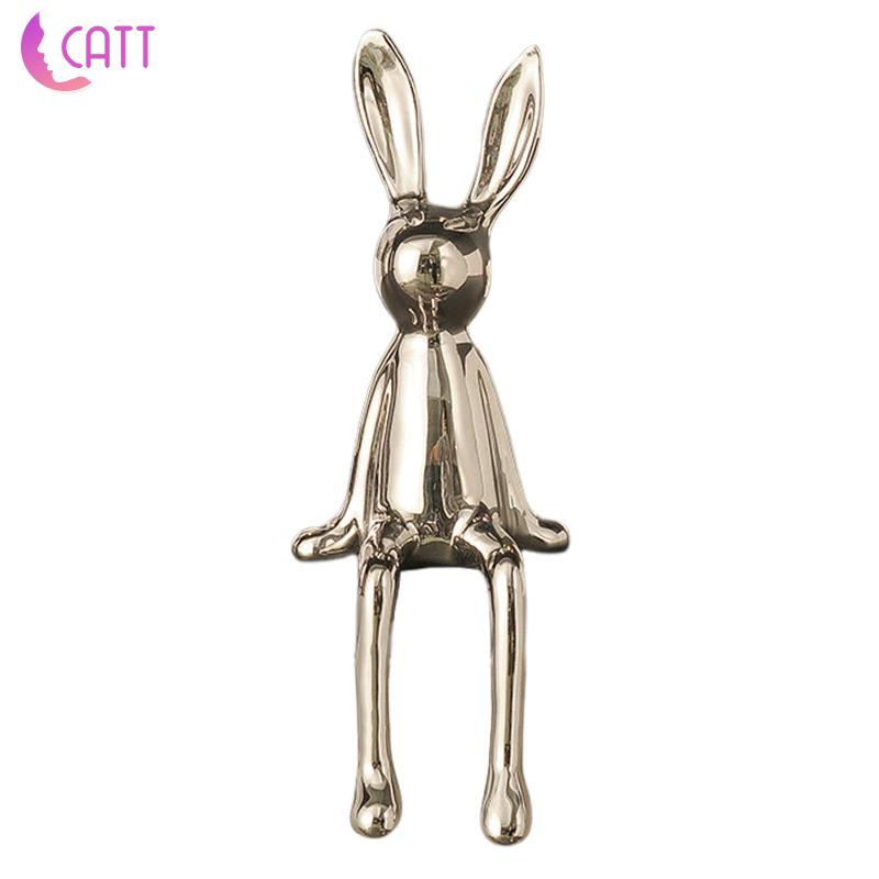 Tượng Thỏ Tráng Men Chạm Khắc Tinh Xảo Phong Cách Bắc Âu