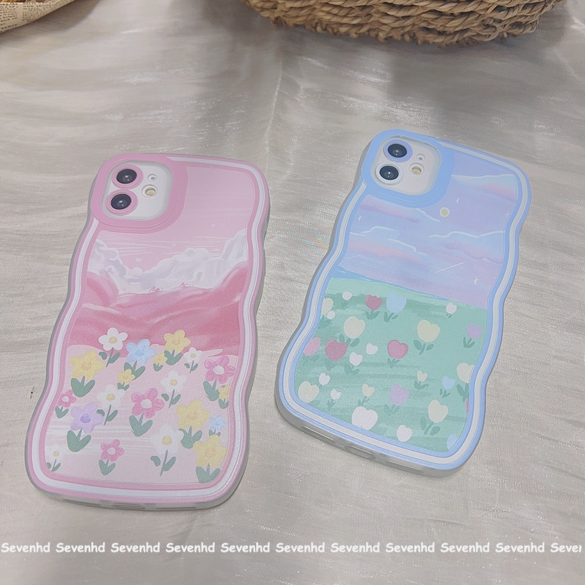 Ốp Điện Thoại Mềm Họa Tiết Tranh Sơn Dầu Gợn Sóng Cho iPhone 14 13 12 11 Pro Max Xs Max Xr X 7 8 6 6s Plus