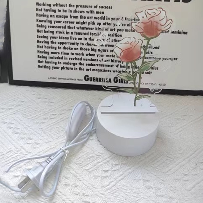 Đèn Ngủ Bằng Acrylic Hình Hoa Tulip DIY Trang Trí Bàn