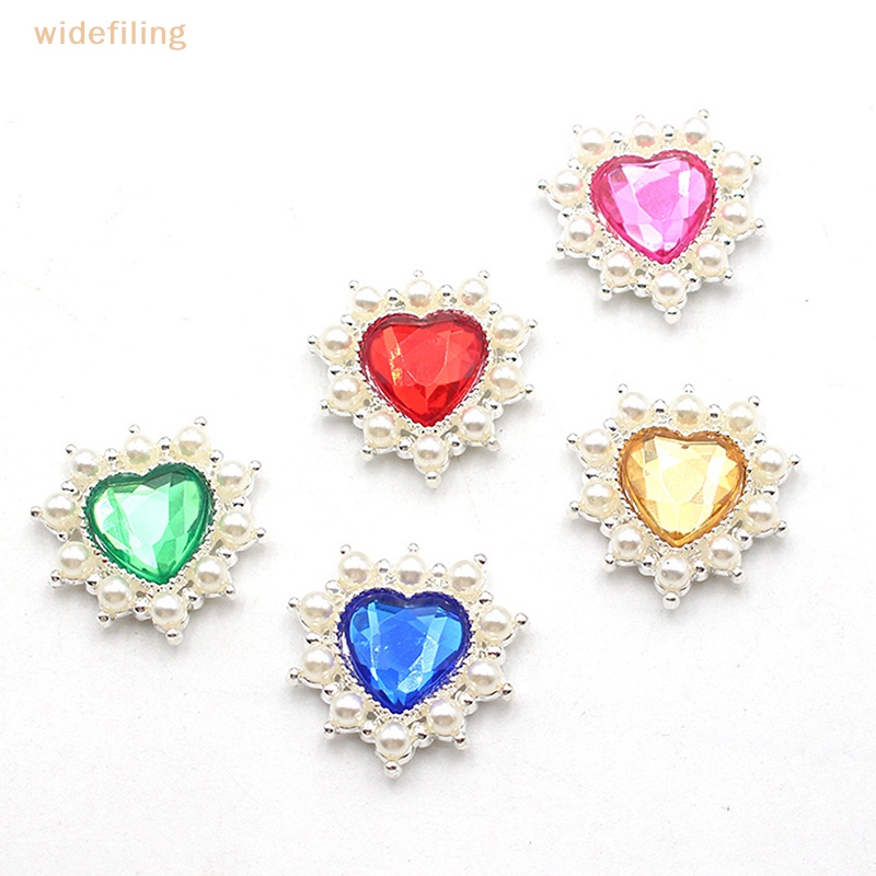 Phụ Kiện Nút Trang Trí Tóc Hình Trái Tim Bằng Hợp Kim DIY