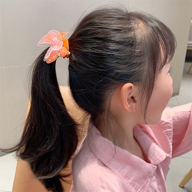 Dây Buộc Tóc Đuôi Ngựa Bằng Da Hình Bướm Xinh Xắn Cho Bé Gái