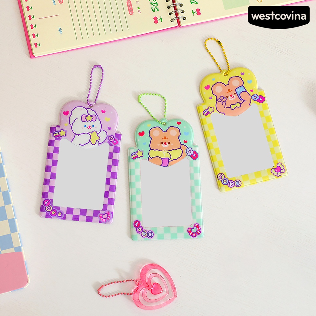 [WSTN]✎Móc Khóa Đựng Thẻ Bằng Nhựa In Hình Idol Hoạt Hình Dễ Thương Cho Nữ