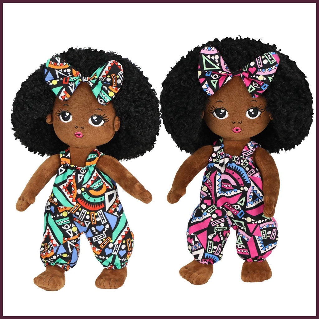 Búp Bê Đồ Chơi Nhồi Bông Hình Cô Gái Da Đen Châu Phi Afro Hawaiian &amp; Búp Bê Mầm Non Làm Quà Bất Ngờ Cho