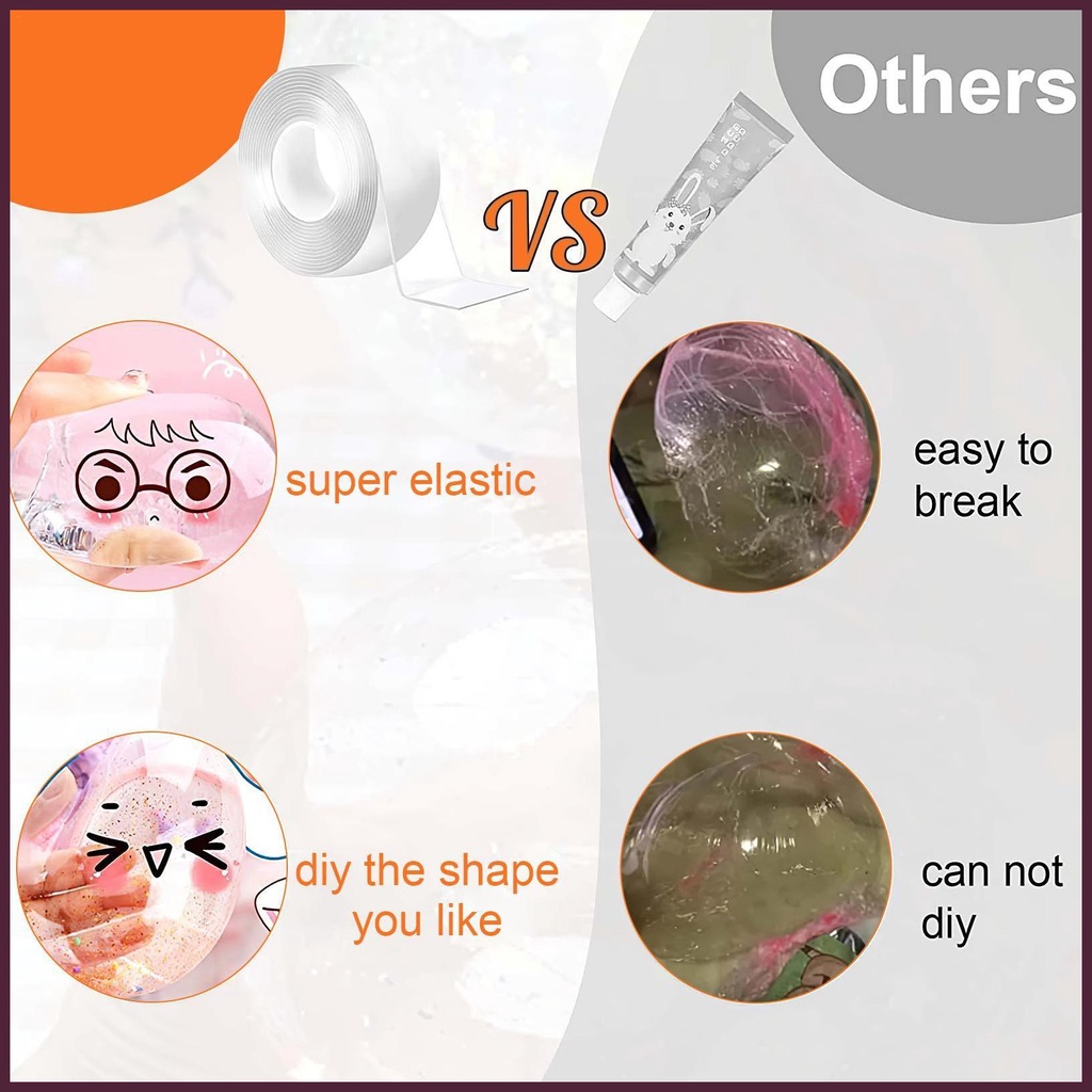Bộ Băng Keo Hai Mặt Nano Co Giãn Dùng Trang Trí Bong Bóng DIY