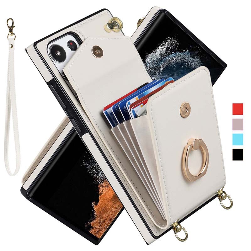 Ốp Điện Thoại Kèm Ví Đựng Thẻ Xoay 360 Độ Cho Galaxy S23 Ultra S23 Ultra° Ốp Điện Thoại Da Có Vòng Đeo Chéo Cho Samsung S22 Ultra S21 Ultra S20 Ultra Redminote 20 Ultra Redminote 10 + S21 FE,S20 FE