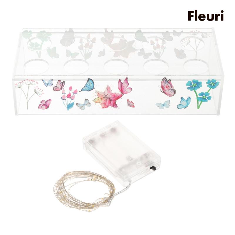 Lọ Hoa Hình Chữ Nhật Bằng Acrylic Trong Suốt Kèm Giá Đỡ 10 Lỗ Dùng Trang Trí Văn Phòng