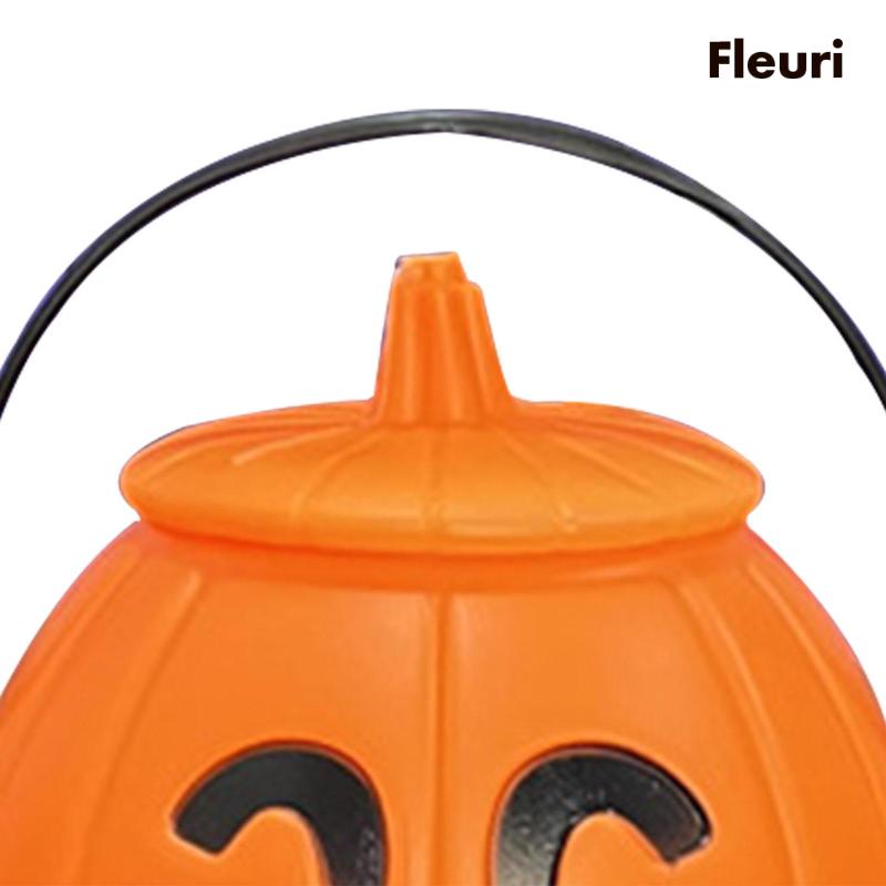 Xô Đựng Kẹo Có Nắp Hình Quả Bí Ngô Phong Cách Halloween