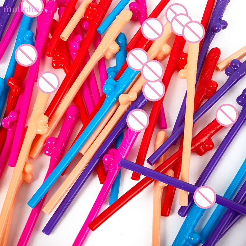 Set 10 Ống Hút Màu Nude Gợi Cảm Cho Tiệc Độc Thân vn