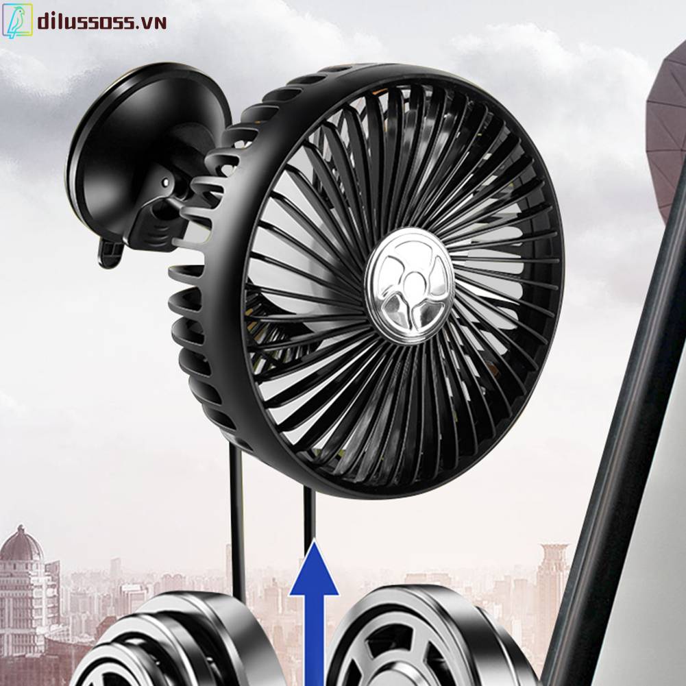 Quạt Tản Nhiệt 3 Bánh Răng 12 / 24V Có Kẹp Gắn Xe Hơi / Nhà Cửa