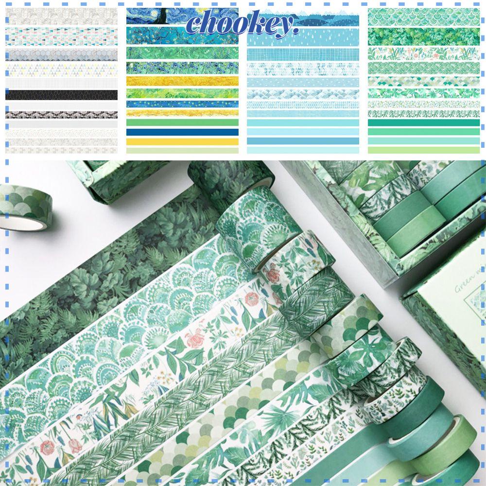 CHOOKEY Bộ 12 Cuộn Băng Dính Với Họa Tiết Đáng Yêu Dùng Trang Trí Scrapbook