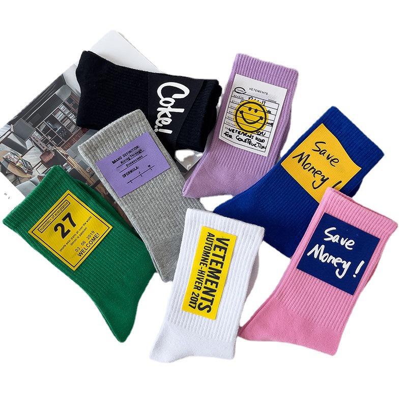 Vớ Thể Thao Bằng Vải Cotton Màu Trơn Phong Cách Đường Phố Nhật Bản