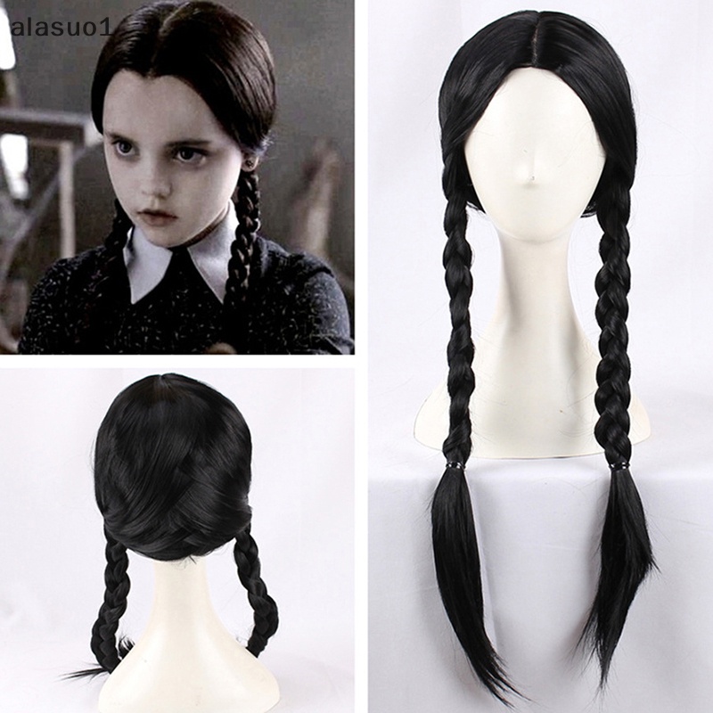 Bím Tóc Giả Bằng Sợi Tổng Hợp Màu Đen Hóa Trang Nhân Vật Addams  Tóc Giả Hóa Trang Nhân Vật Hoạt Hình