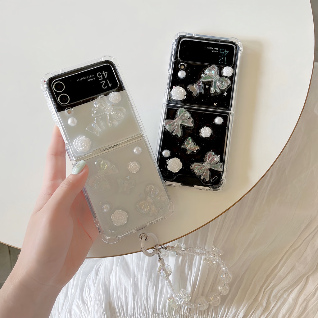 Ốp Điện Thoại Mềm Chống Sốc Họa Tiết Hoa Và Bướm Cho Samsung Galaxy Z Flip 4 5G Z Flip 3