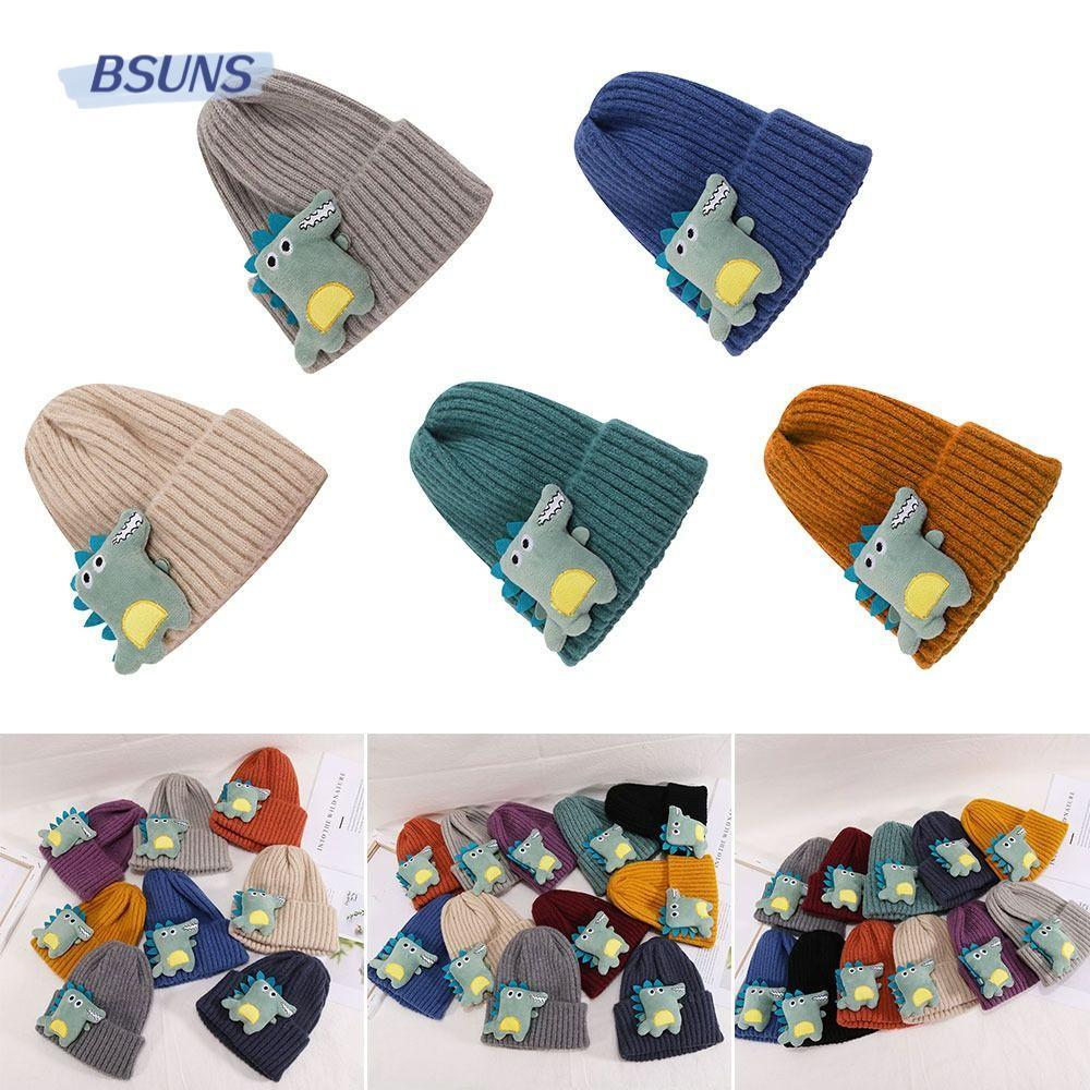 BSUNS Mũ Đan Len Thủ Công Giữ Ấm Tai Dễ Thương Cho Bé Trai