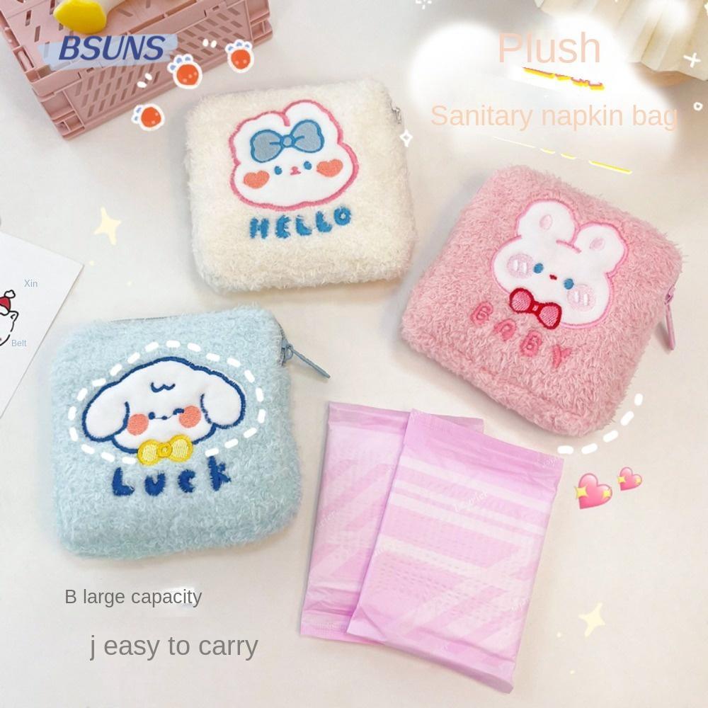 BSUNS Túi Đựng Băng Vệ Sinh Vải Cotton Chuyên Dùng Cho Nữ