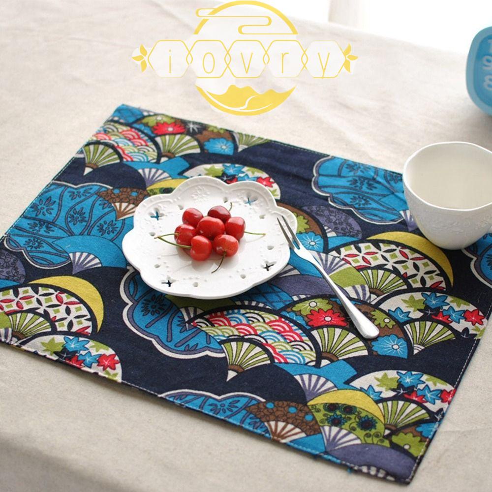 IVORY 1 Tấm Lót Quạt Hai Mặt Bằng Cotton Lanh Cách Nhiệt Chống Trượt Trang Trí Bàn
