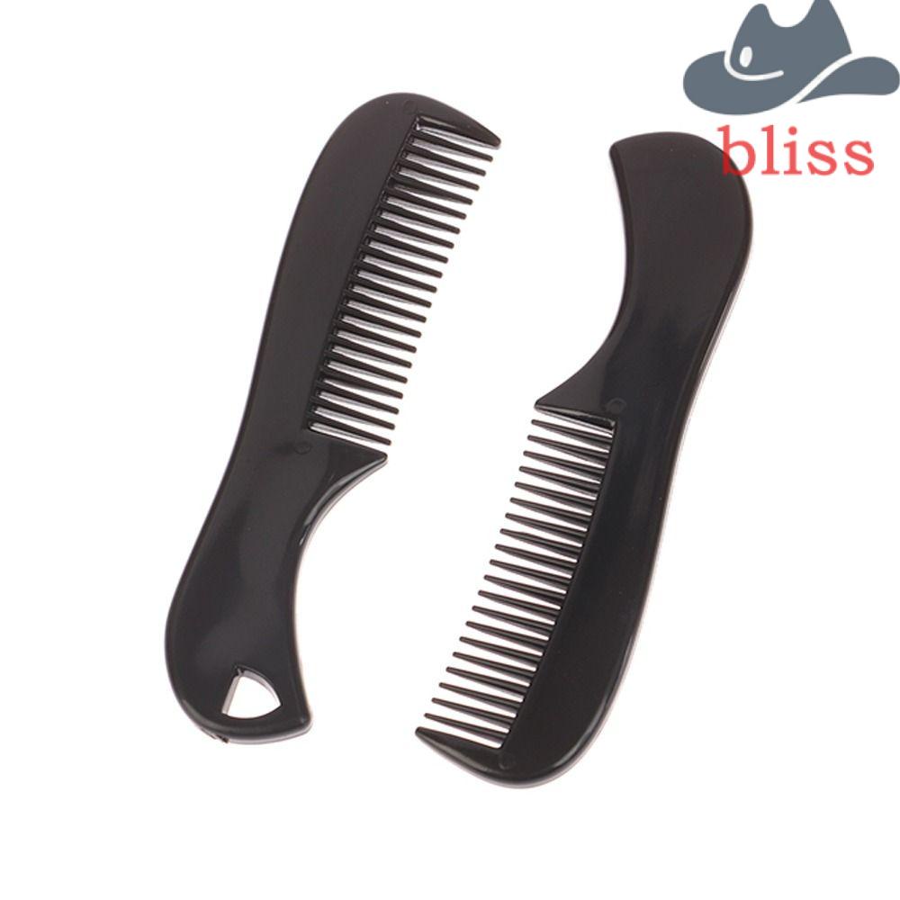 BLISS Lược Chải Râu Mini Bỏ Túi Bằng Nhựa Chống Tĩnh Điện Chống Trượt Màu Đen Chuyên Nghiệp Cho Salon