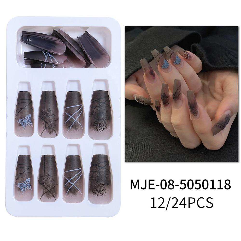 MOILYVN Móng Tay Giả Dạng Ấn Độ Dài Vừa Thời Trang Có Thể Tháo Rời Cho Nữ