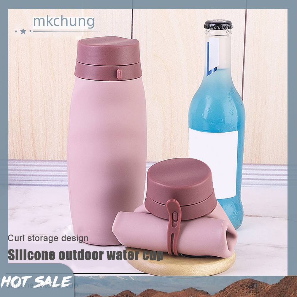 Bình Nước Silicone 580ML Có Thể Gấp Gọn Tiện Lợi Khi Đi Du Lịch