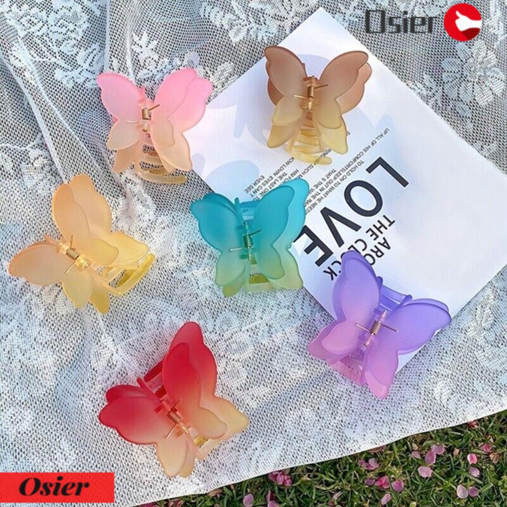 OSIER1 Kẹp Tóc Càng Cua Màu Trơn Thời Trang Cho Nữ