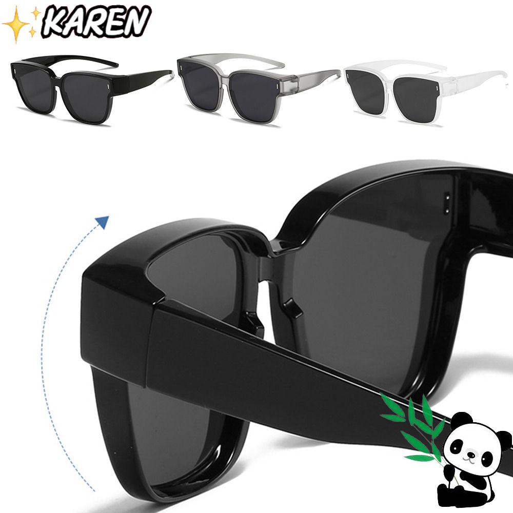 KAREN Kính Chống Nắng Phân Cực Mặt Vuông Vừa Vặn Bảo Vệ Tia UV Lái Xe Cổ Điển Cho Nam Và Nữ