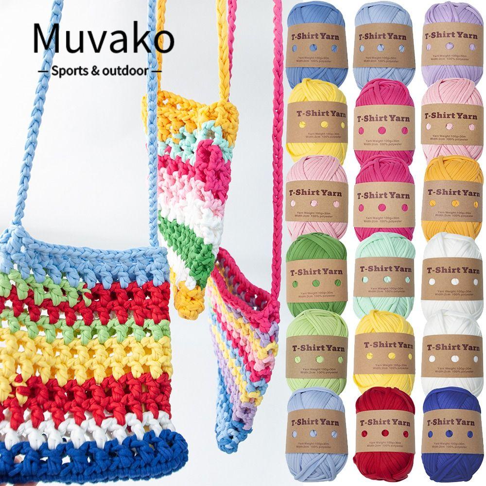 MUVAKO Cuộn Len Sợi Dày Mềm Mại Màu Đất Dùng Đan Túi Xách / Chăn Mền Thủ Công DIY