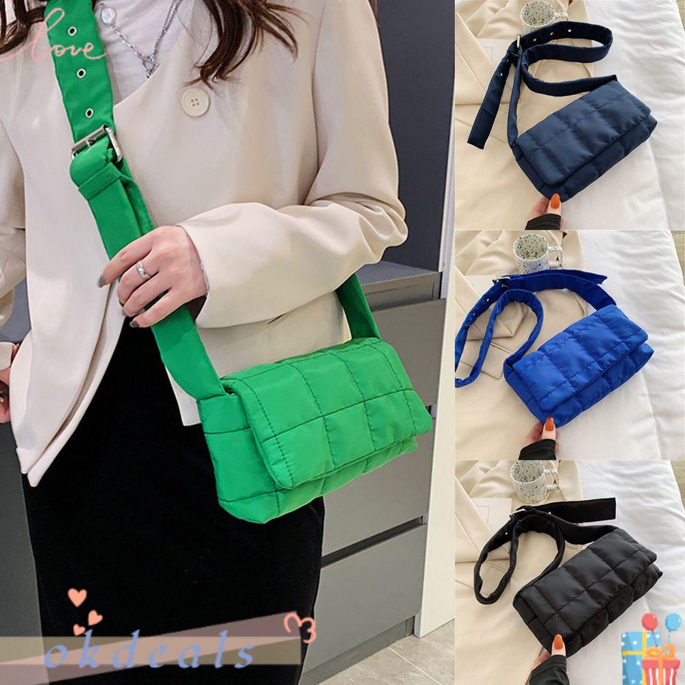 OKDEALS Túi Đeo Vai Cỡ Lớn Chất Liệu Cotton Hoa Văn Kẻ Ô Dành Cho Nữ