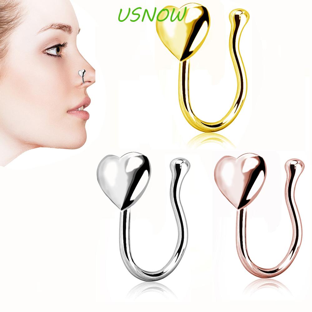 USNOW Khuyên Mũi Thép Không Rỉ Hình Trái Tim