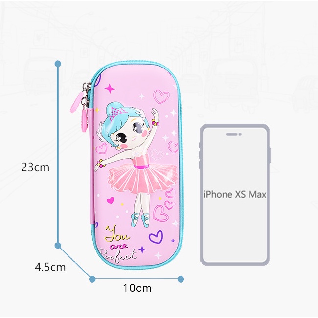 SANRIO Hộp Bút EVA Họa Tiết Hoạt Hình Kuromi 3D Sức Chứa Lớn Cho Trẻ Em