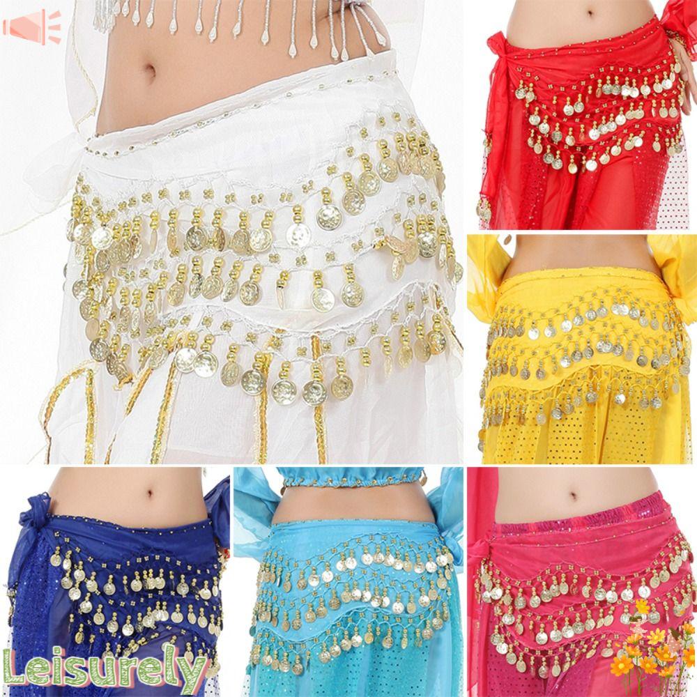 LEILY Chân Váy Múa Bụng Phối Tua Rua Đính Kim Sa Lấp Lánh Quyến Rũ