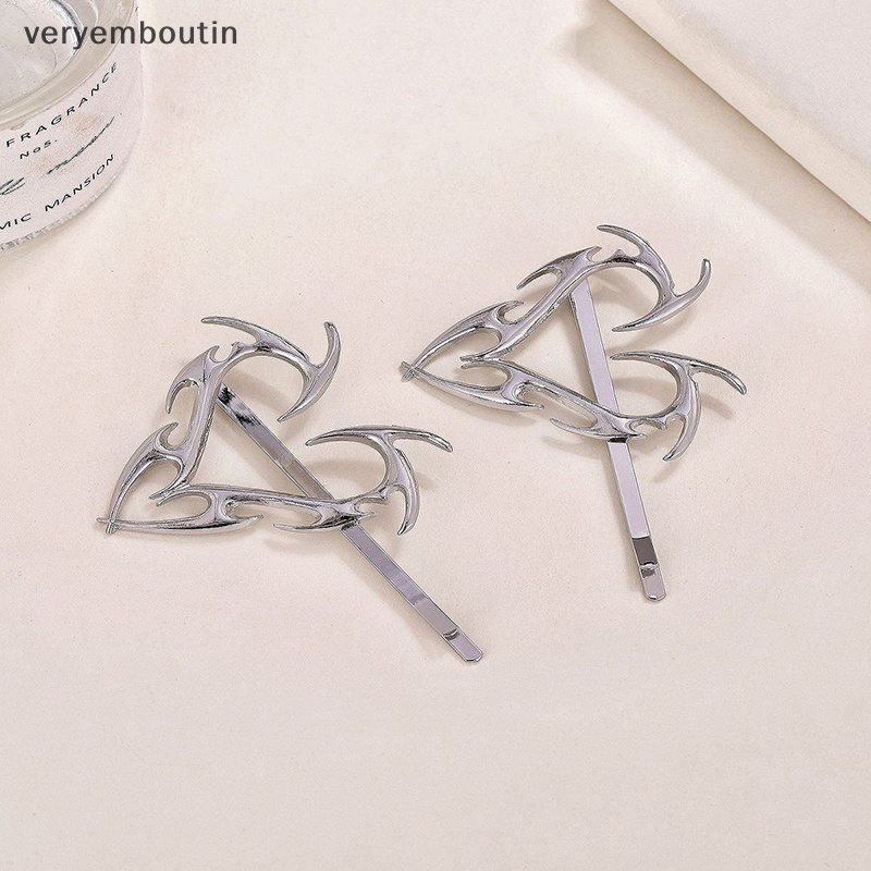 Kẹp Tóc Kim Loại Hình Trái Tim Phong Cách Hip Hop Hàn Quốc Cá Tính Dành Cho Nữ