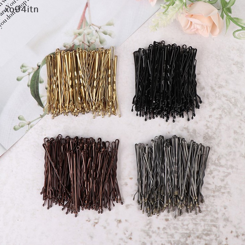 Set 50 Kẹp Tạo Kiểu Tóc Chữ U Màu Vàng Đồng Thời Trang Cho Nữ