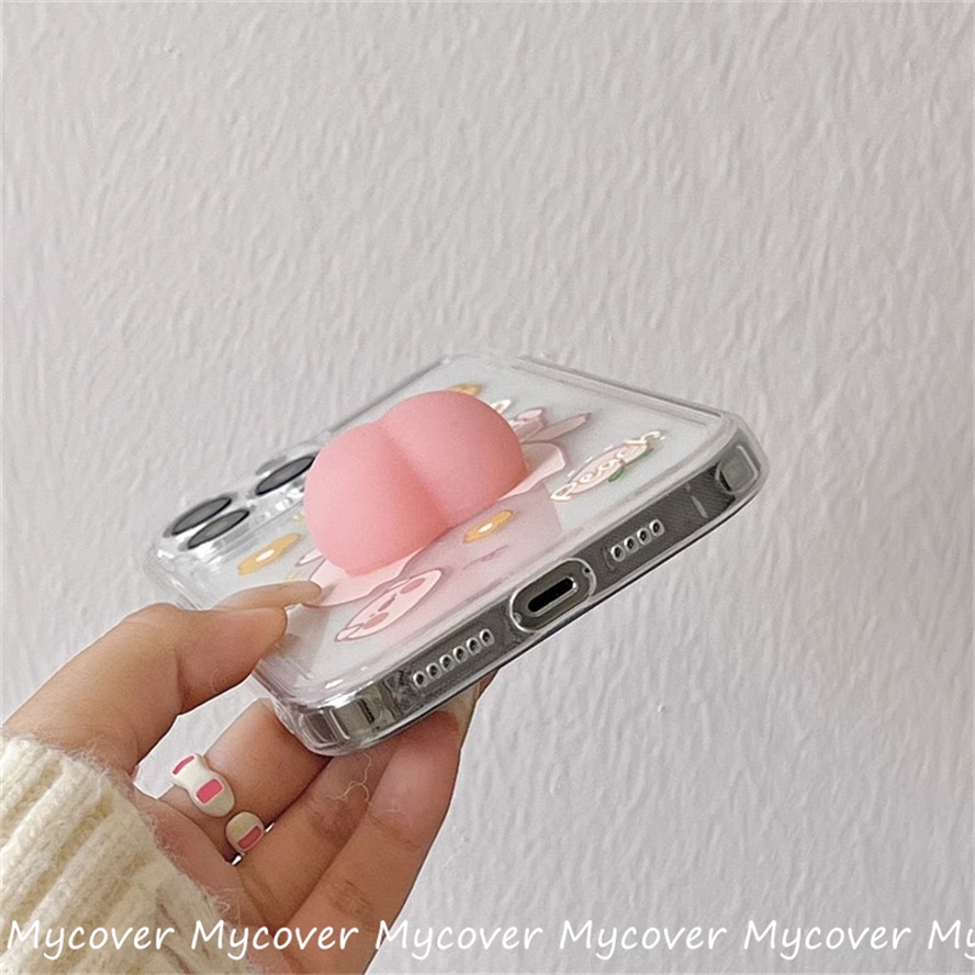 Ốp Điện Thoại Silicon Mềm Hình Mông Cún / Heo / Quả Đào 3D Cho iPhone 11 12 13 14 Pro Max X Xr Xs 8 7 6 Plus SE 2020