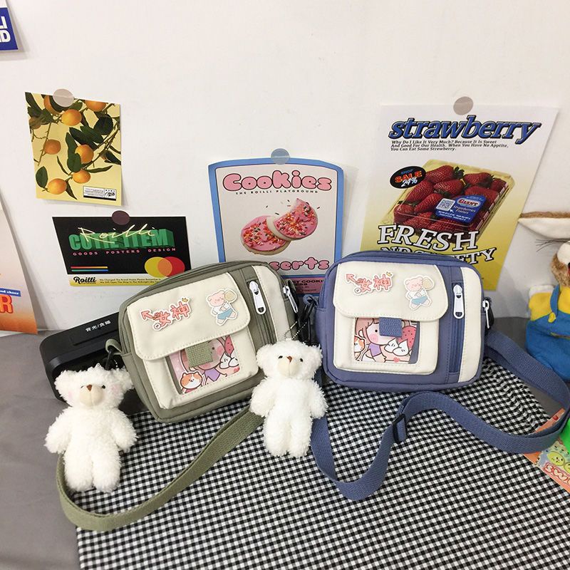 Túi Đeo Chéo Vải Canvas Phong Cách Hàn Quốc Thời Trang Mới Cho Nữ