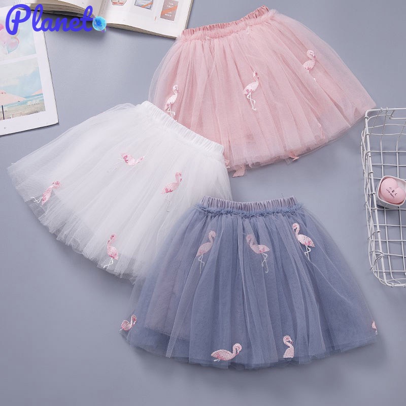 Planet Đầm Công Chúa Mùa Hè Xếp Ly Phối Lưới Phong Cách Hàn Quốc Hợp Thời Trang Cho Bé Gái