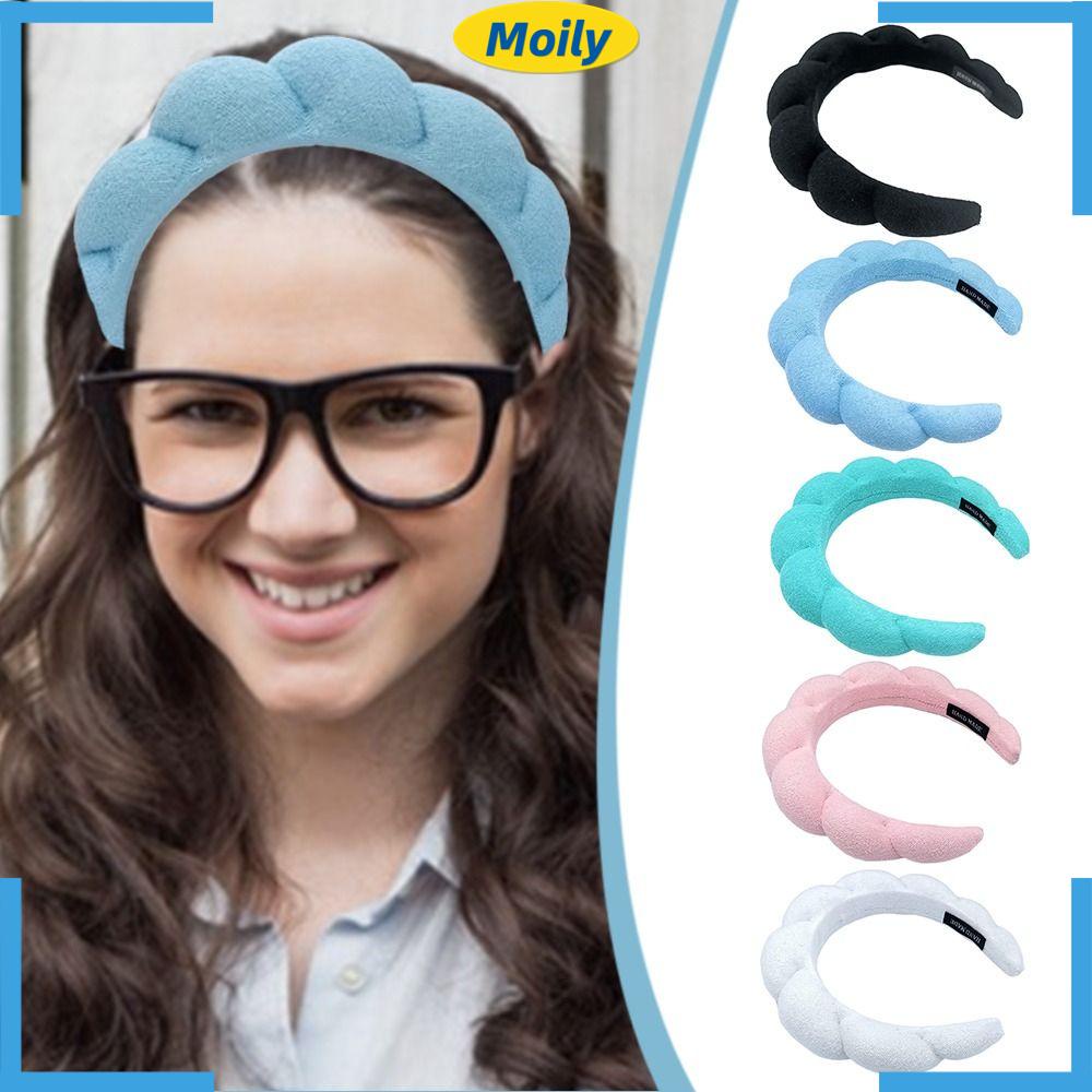 MOILYVN Băng Đô Cài Tóc Bằng Xốp Màu Sắc Trơn Không Trượt