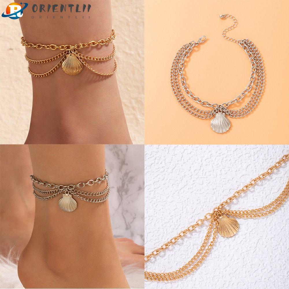 ORIENTLII Set 3 Vòng Đeo Tay Vỏ Sò Màu Vàng / Bạc