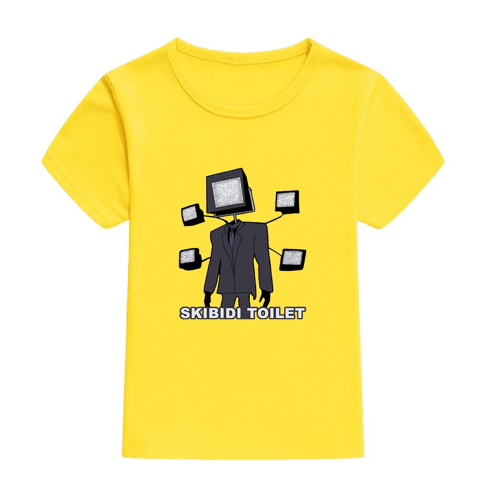 Áo Thun Tay Ngắn Dáng Rộng In Hình Dingyuan Gecomo DIBUJAR A BIG TV MAN de SKIBIDI TOILET Unisex Cho Thanh Thiếu Niên