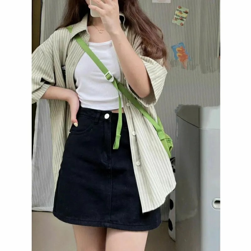 Áo Sơ Mi Nữ Tay Ngắn Kẻ Sọc Thời Trang