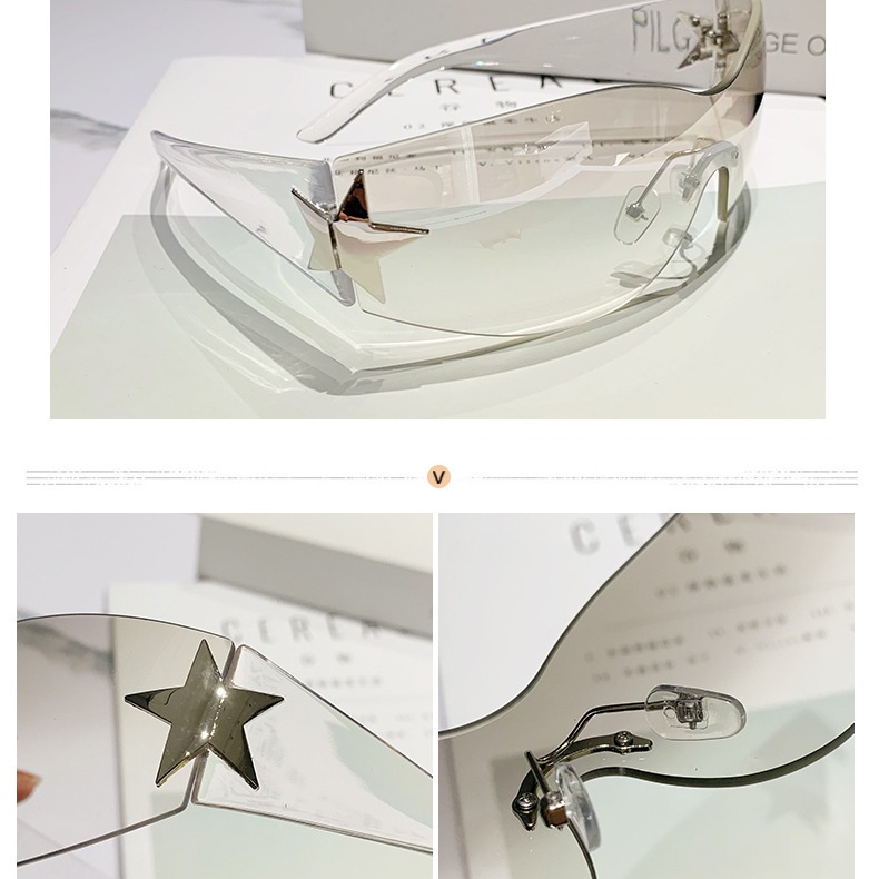 Kính Mát Không Gọng Ngôi Sao Năm Mới Của Millennium Spice Girl Y2K COD  Cho Nữ