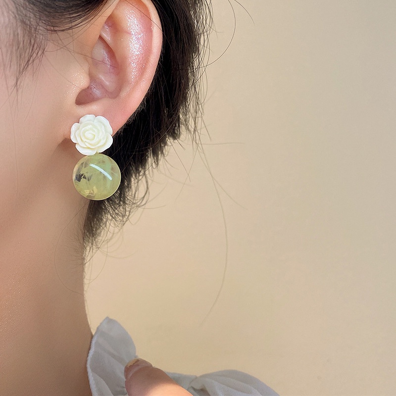 Bông Tai Mạ Bạc Họa Tiết Hình Học Thời Trang